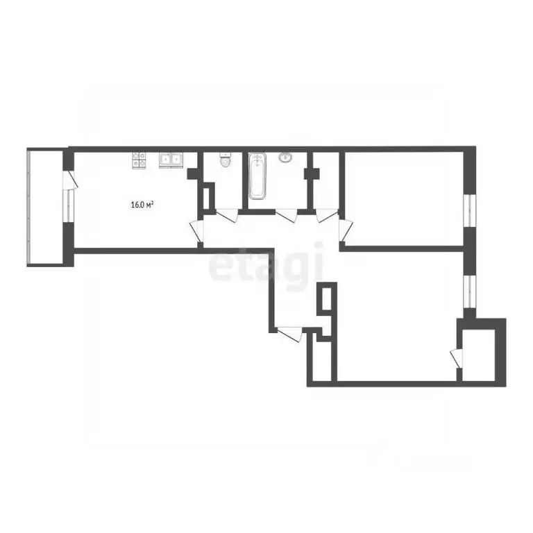 2-к кв. Тюменская область, Тюмень Кремлевская ул., 112к1 (60.0 м) - Фото 0