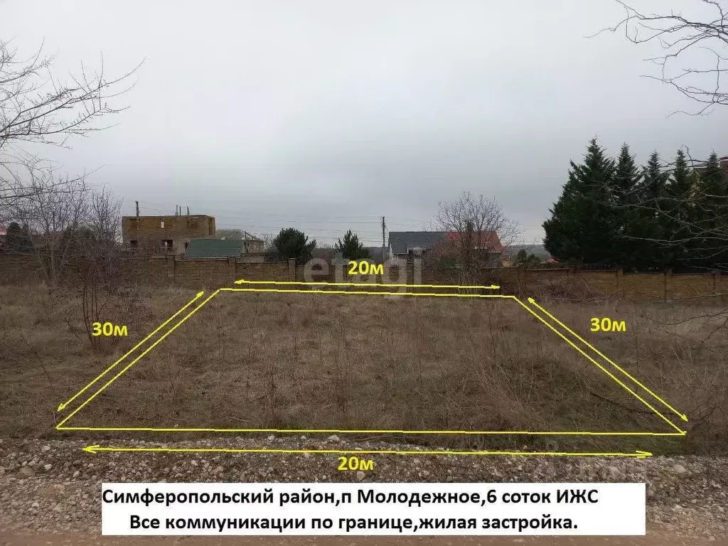 Участок в Крым, Симферопольский район, Молодежное пгт ул. Малиновая, ... - Фото 0