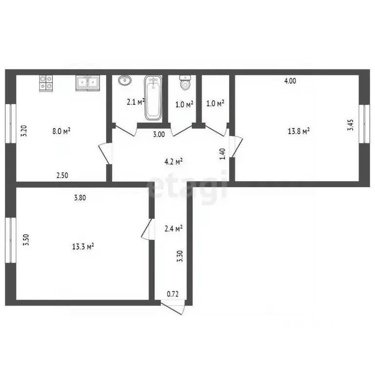 2-к кв. Ямало-Ненецкий АО, Пуровский район, Уренгой пгт, 5-й мкр 39 ... - Фото 2