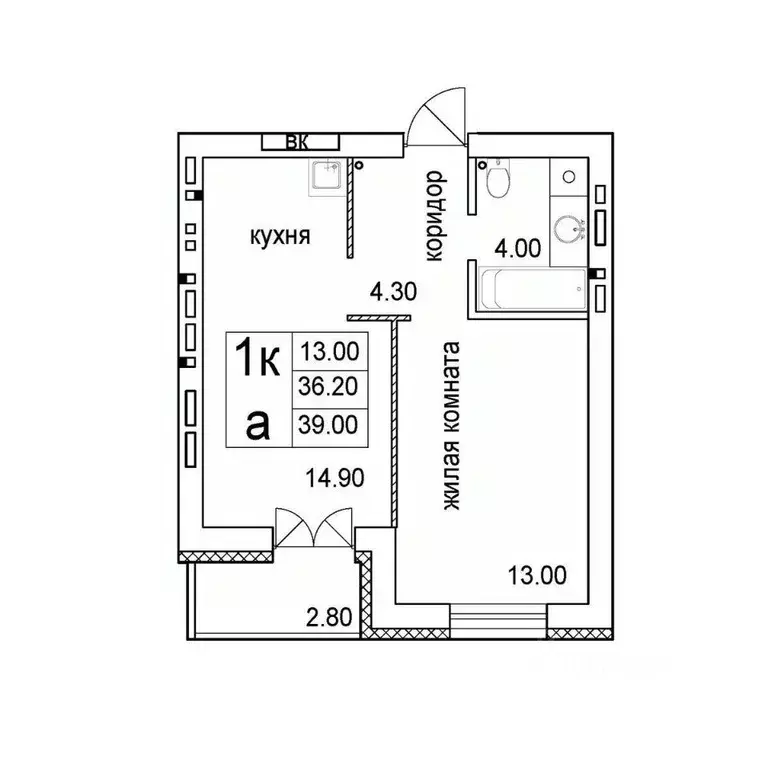 1-к кв. Новосибирская область, Новосибирск Загородная ул. (39.0 м) - Фото 0