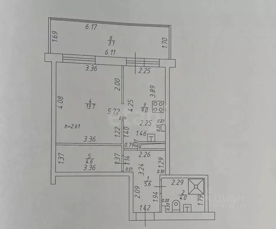 1-к кв. Татарстан, Казань ул. Четаева, 43А (34.5 м) - Фото 1