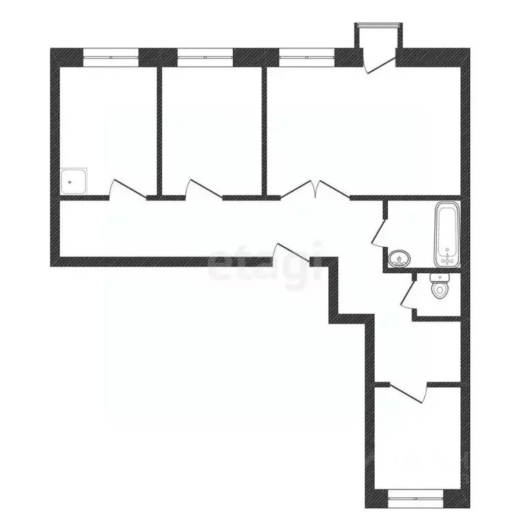 3-к кв. Красноярский край, Красноярск Норильская ул., 38 (74.2 м) - Фото 2