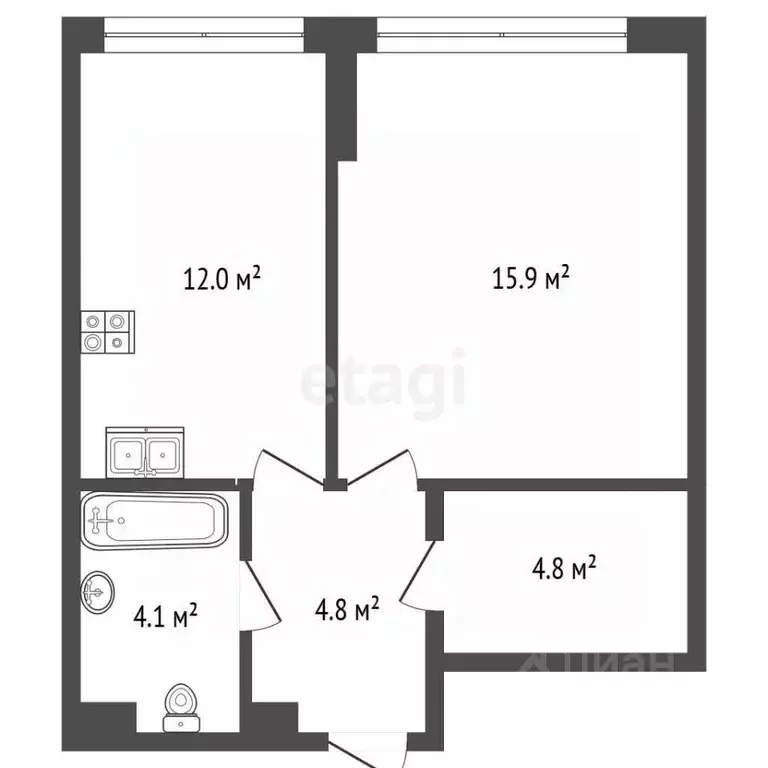 1-к кв. Москва Шелепихинская наб., 40к3 (42.0 м) - Фото 2