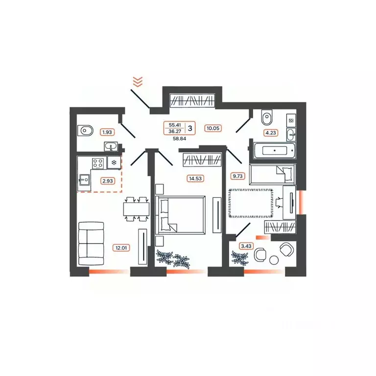 3-к кв. Ростовская область, Батайск ул. Дружная, 10 (58.84 м) - Фото 0