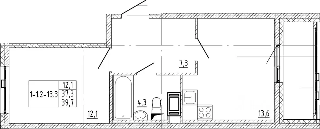 1-к кв. Санкт-Петербург пос. Шушары, ул. Чудовская, 14к1 (39.7 м) - Фото 1