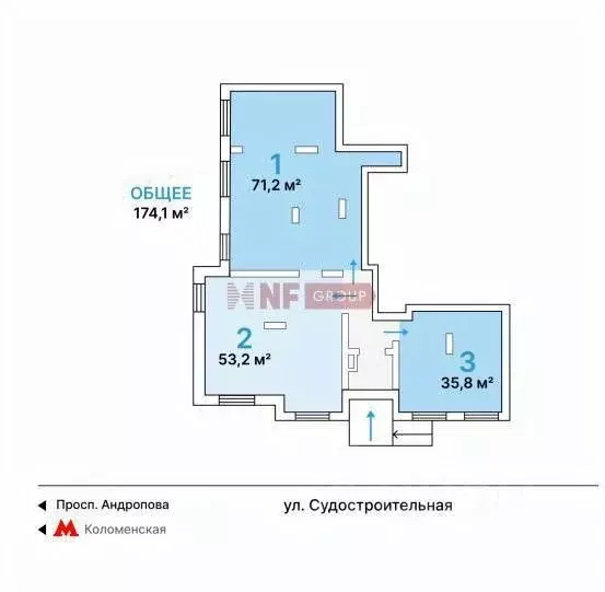 Торговая площадь в Москва Судостроительная ул., 3 (71 м) - Фото 0