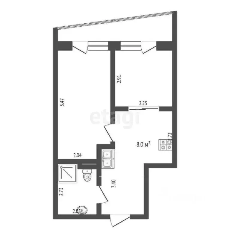 1-к кв. Крым, Ялта муниципальный округ, Виноградное пгт ш. ... - Фото 2