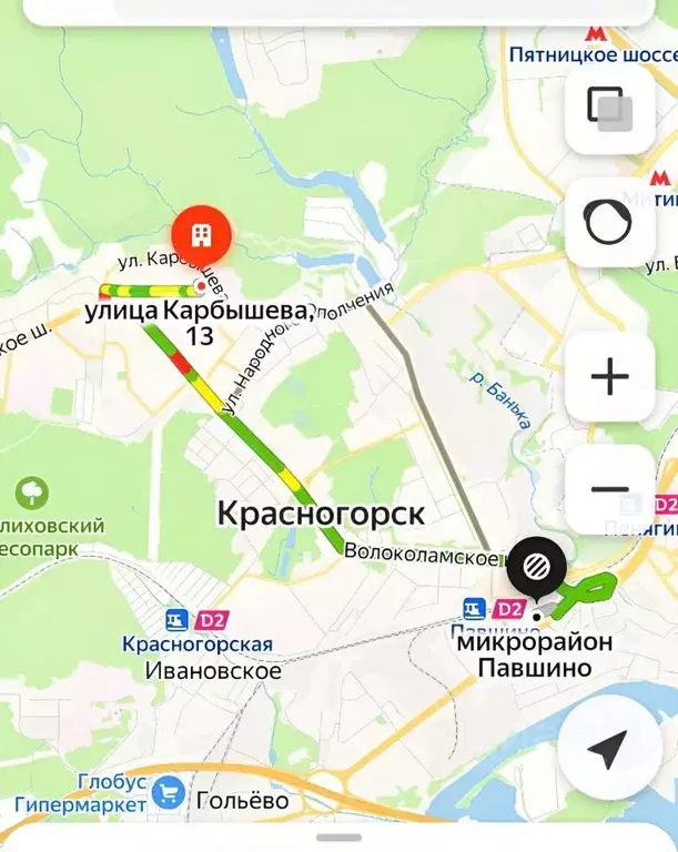 2-к кв. Московская область, Красногорск ул. Карбышева, 13 (42.9 м) - Фото 0