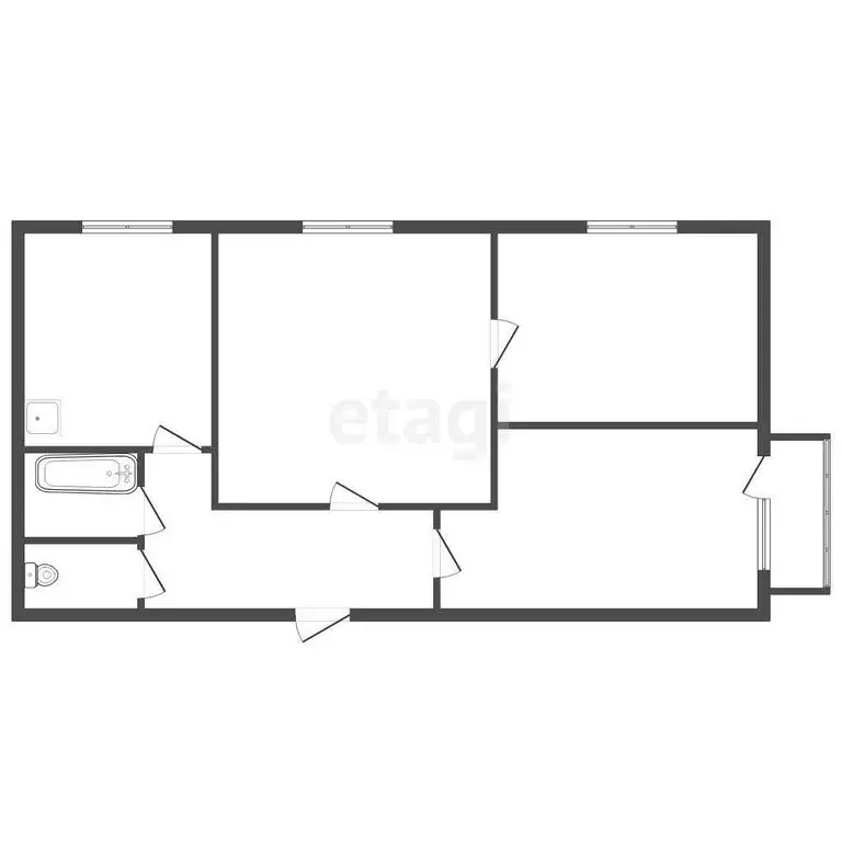 3-комнатная квартира: Озерск, улица Семёнова, 12 (56.4 м) - Фото 1