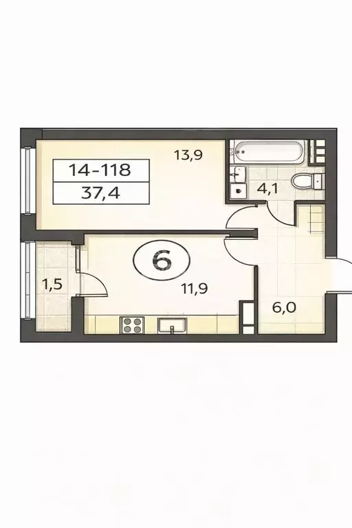 1-к кв. Москва бул. Скандинавский, 5к1 (36.1 м) - Фото 2
