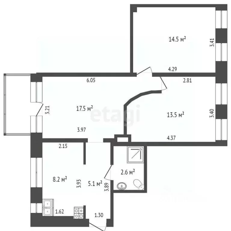 3-к кв. Ростовская область, Таганрог Социалистическая ул., 7к2 (61.4 ... - Фото 1