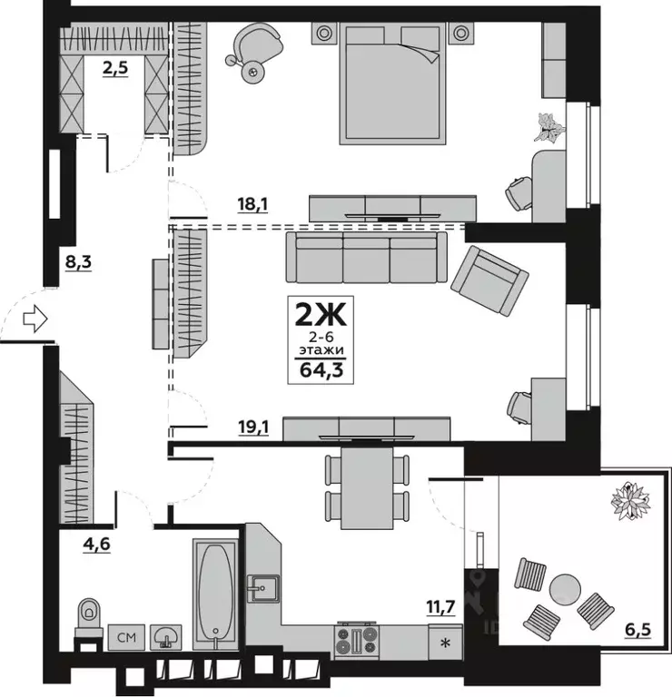 2-к кв. Волгоградская область, Волгоград пос. Ангарский, ул. ... - Фото 1
