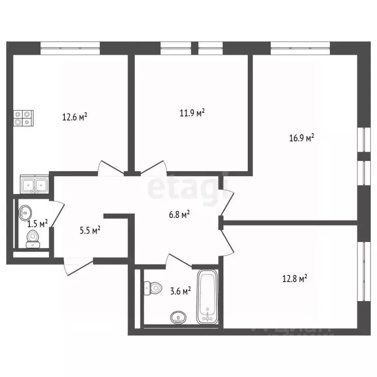 3-к кв. Москва Ильменский проезд, 17к2 (71.7 м) - Фото 2