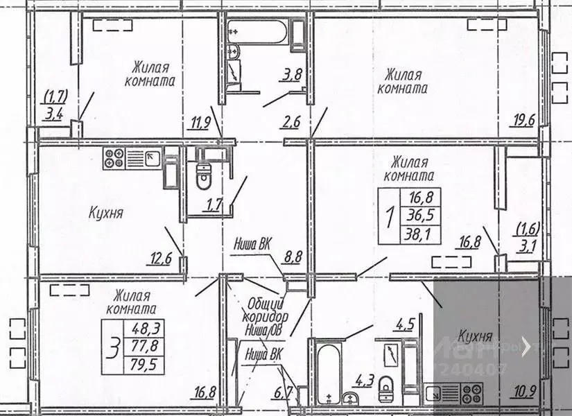 3-к кв. Воронежская область, Воронеж ул. Шишкова, 140Б/6 (80.4 м) - Фото 0