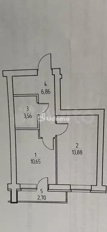 1-к. квартира, 38,6 м, 2/6 эт. - Фото 0