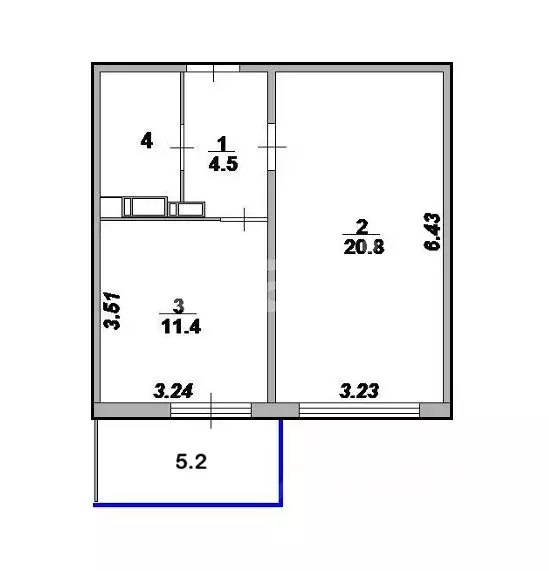 1-к кв. Воронежская область, Воронеж ул. Маршала Одинцова, 25Б/12 ... - Фото 2