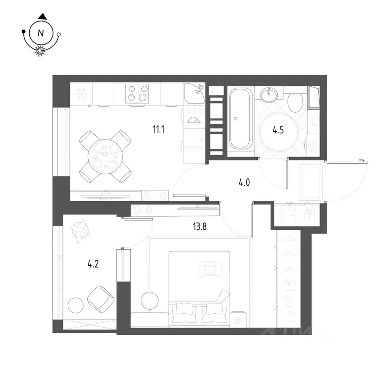1-к кв. Омская область, Омск Зеленая река мкр, 1 (35.5 м) - Фото 0