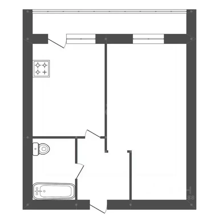 1-к кв. Амурская область, Белогорск ул. 50 лет Комсомола, 98В (29.4 м) - Фото 2