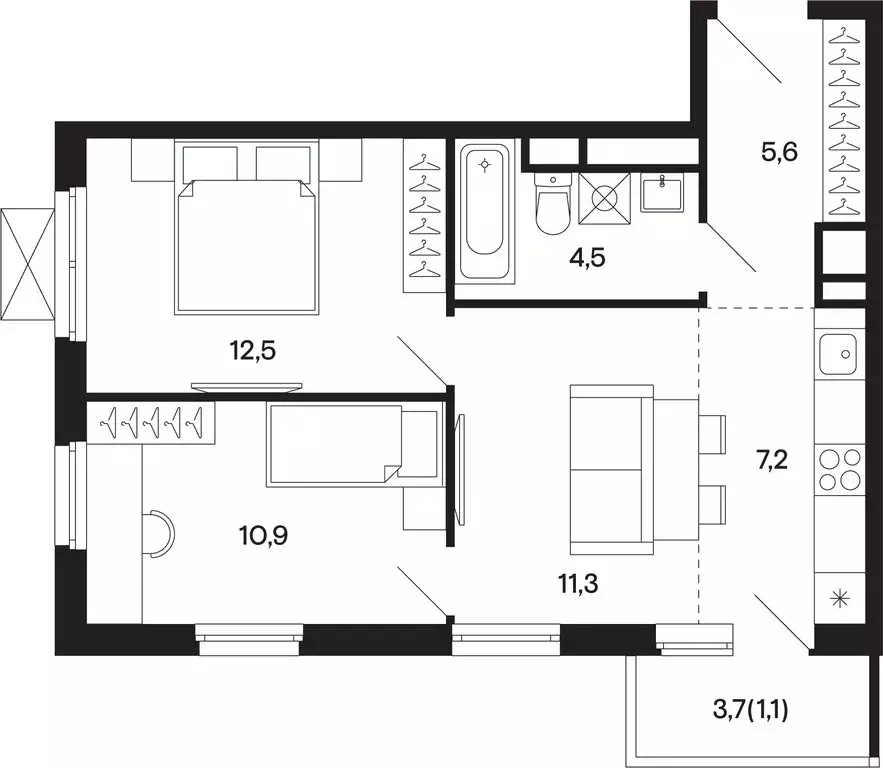2-комнатная квартира: Шаховская, посёлок городского типа Шаховская, ... - Фото 1