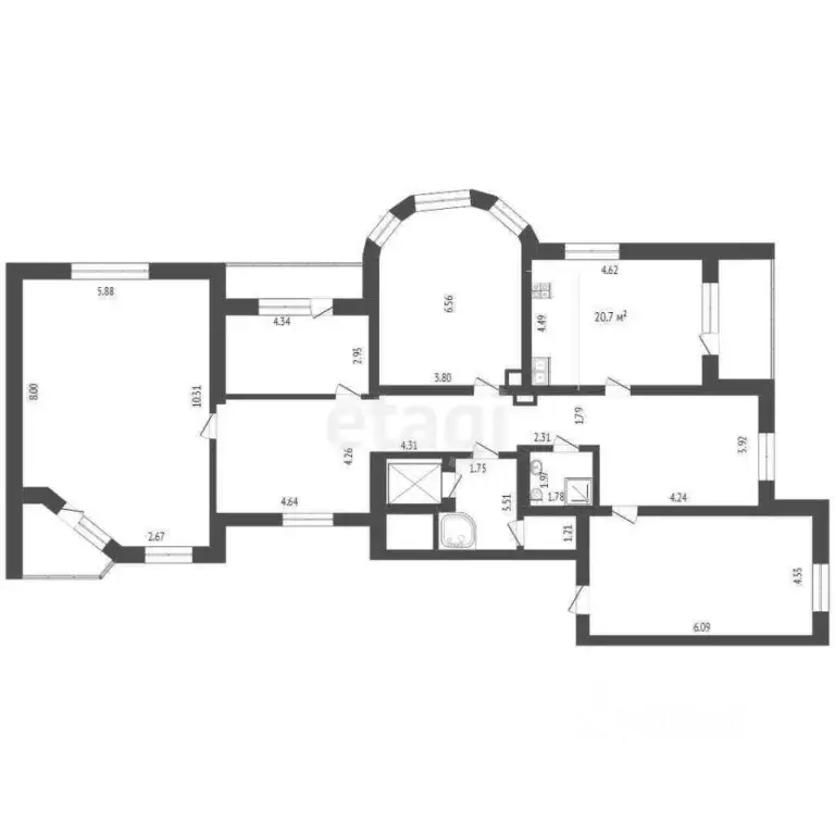 5-к кв. Тюменская область, Тюмень Даудельная ул., 2 (190.0 м) - Фото 1