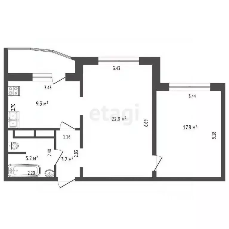 2-к кв. Тюменская область, Тюмень ул. Александра Митинского, 7 (58.6 ... - Фото 1