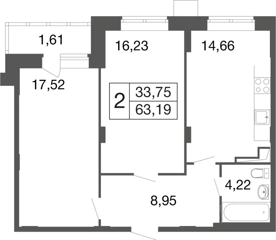2-к кв. Московская область, Апрелевка Наро-Фоминский городской округ, ... - Фото 1