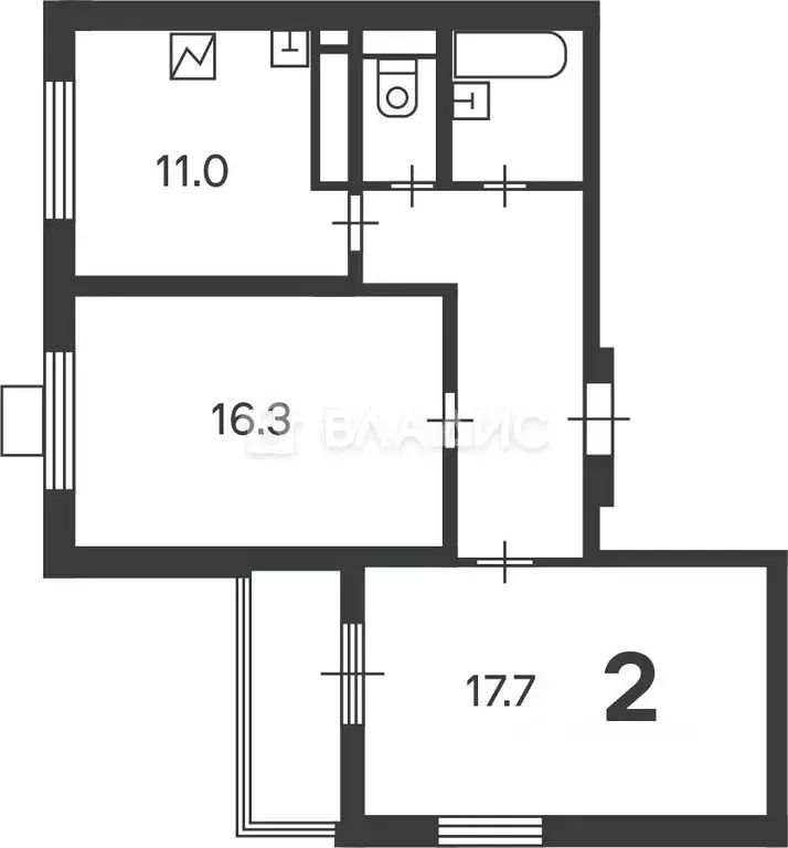 2-к кв. Москва, Москва, Троицк ул. Городская, 12 (60.2 м) - Фото 2