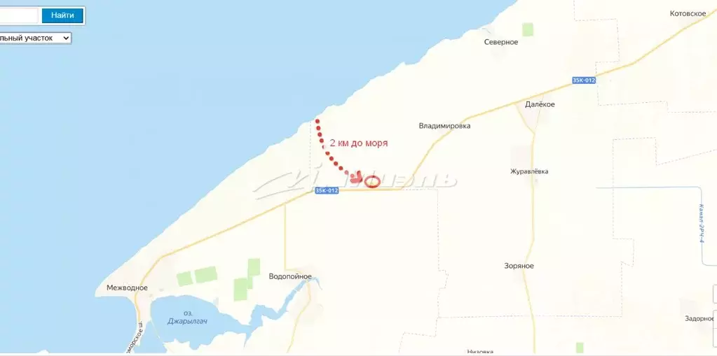 Участок в Крым, Черноморский район, с. Далекое ул. Советская (7.19 ... - Фото 1