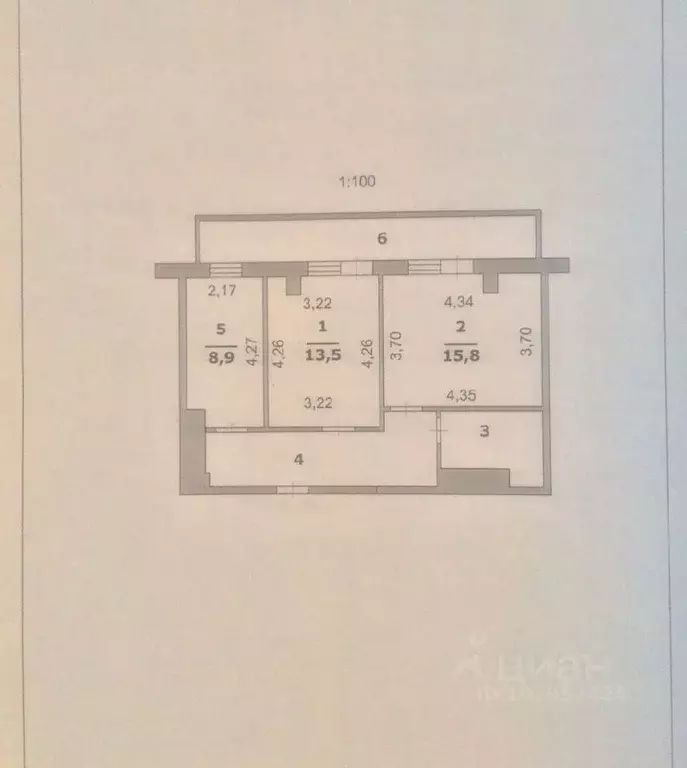 2-к кв. Белгородская область, Белгород ул. Лермонтова, 49а (59.0 м) - Фото 1