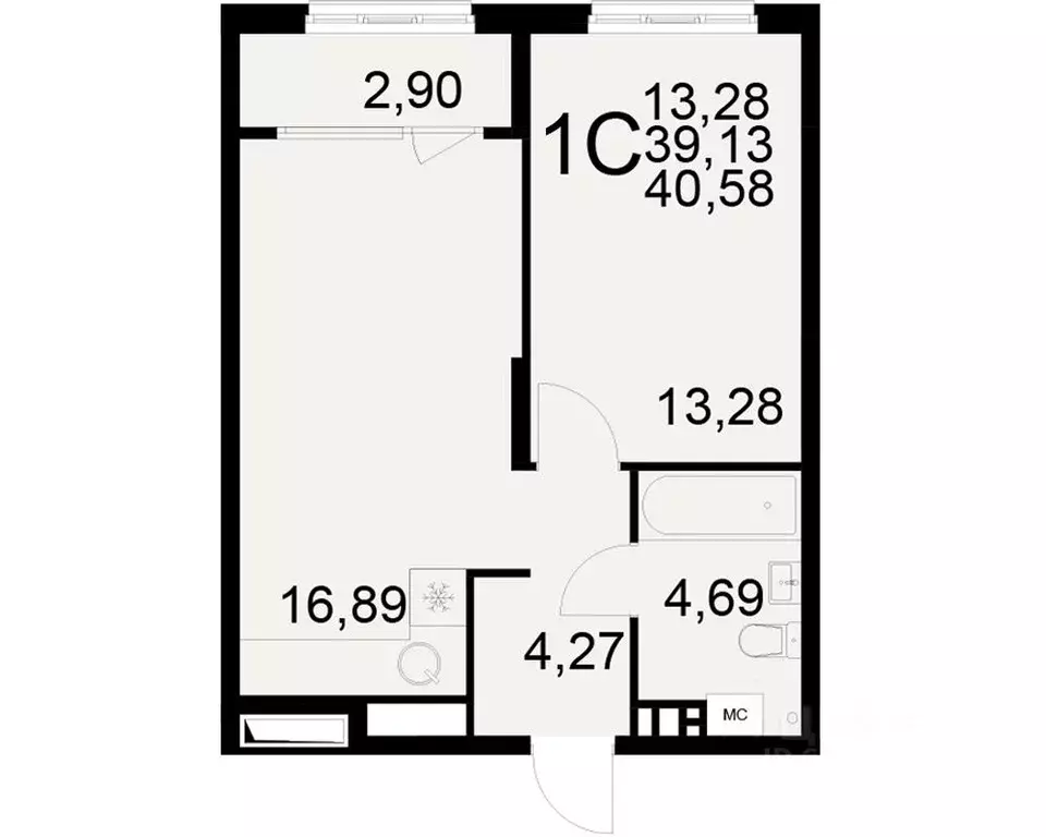 1-к кв. Рязанская область, Рязань ул. Бирюзова (39.13 м) - Фото 0