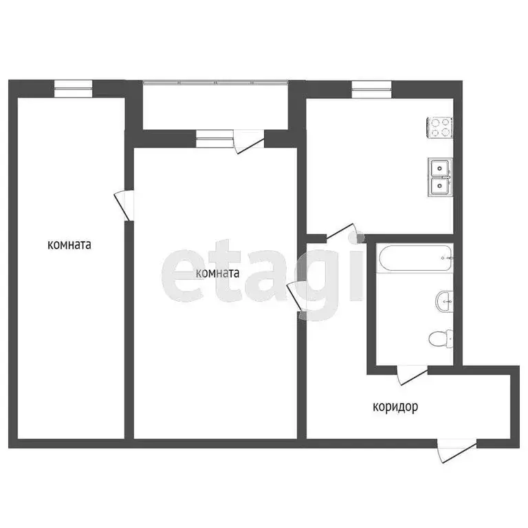 2-комнатная квартира: Ярославль, переулок Герцена, 4 (43.9 м) - Фото 0