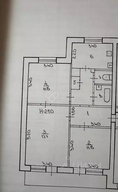3-к кв. Волгоградская область, Волгоград просп. Имени В.И. Ленина, 227 ... - Фото 2