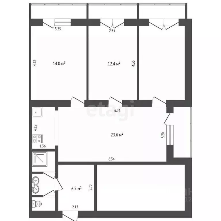 Комната Ставропольский край, Пятигорск Сельская ул. (16.0 м) - Фото 2