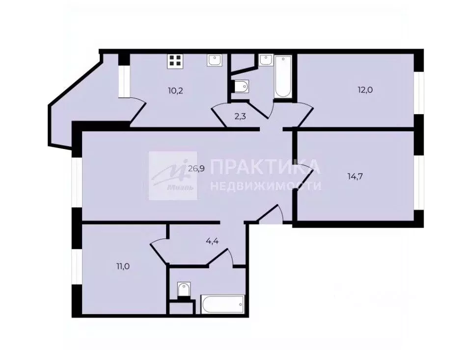 4-к кв. Московская область, Мытищи ул. Колпакова, 38к1 (88.8 м) - Фото 2