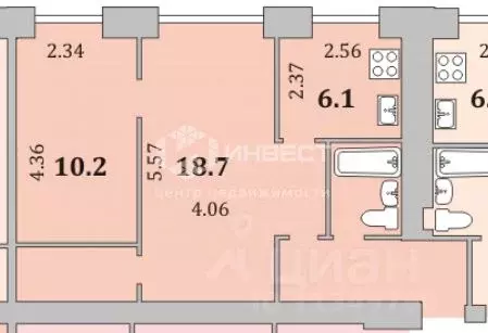 2-к кв. Мурманская область, Мурманск ул. Полярные Зори, 7 (45.3 м) - Фото 2
