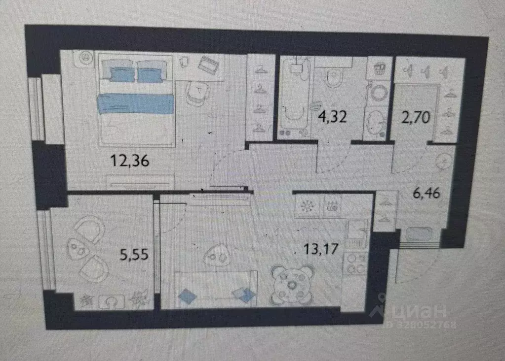 1-к кв. Брянская область, Брянский район, пос. Мичуринский, ... - Фото 2