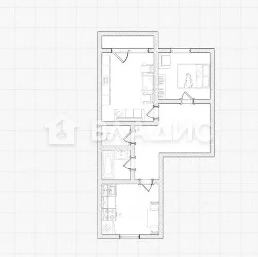 2-к кв. Пензенская область, Пенза ул. Дзержинского, 17 (45.0 м) - Фото 2