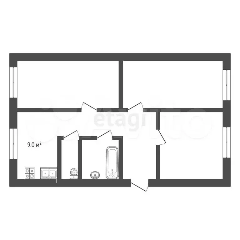 3-к. квартира, 81 м, 1/5 эт. - Фото 0