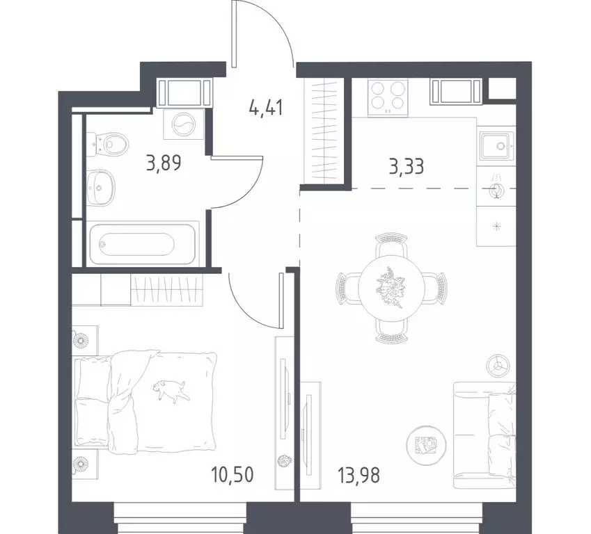 1-комнатная квартира: село Ям, улица Мезенцева, 23 (35.7 м) - Фото 1