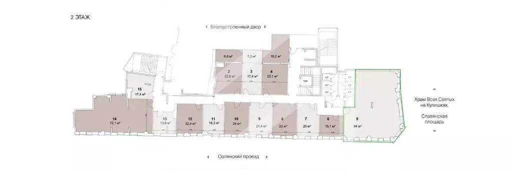 Помещение свободного назначения в Москва ул. Солянка, 2/6 (94 м) - Фото 1