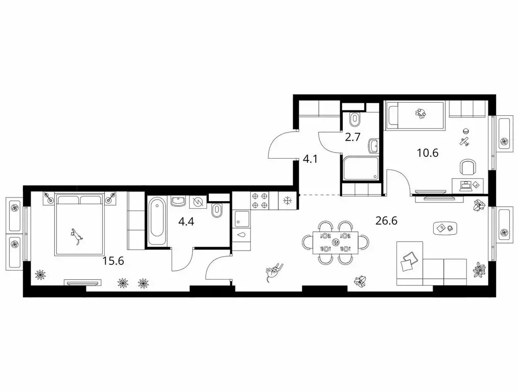 2-комнатная квартира: Мытищи, жилой комплекс Яуза Парк (64 м) - Фото 1