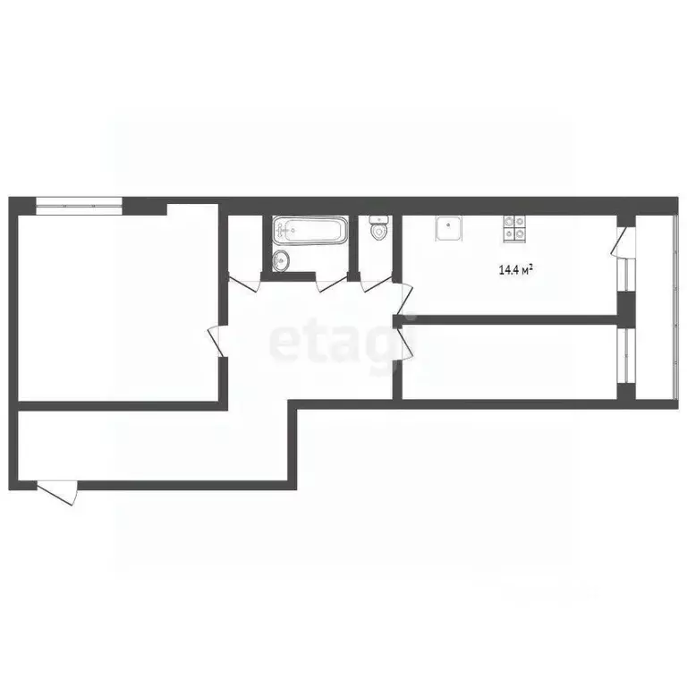 2-к кв. Тюменская область, Тюмень Мелиораторов мкр, ул. Мелиораторов, ... - Фото 2