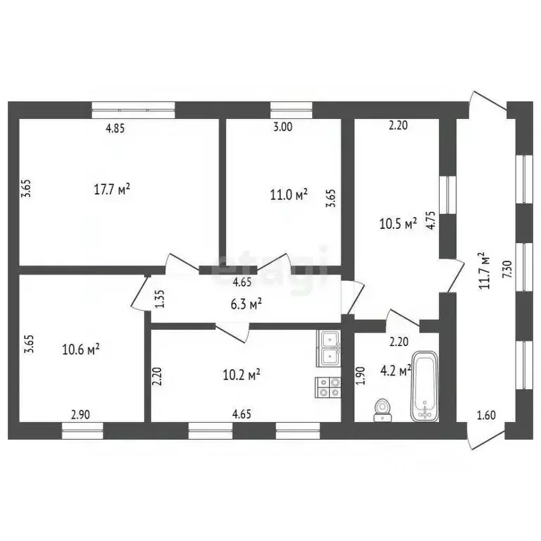 Дом в Мордовия, Рузаевка пер. Титова, 8 (71 м) - Фото 1