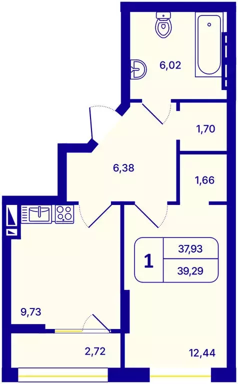 1-комнатная квартира: Новосибирск, Кировский район, Северо-Чемской ... - Фото 1