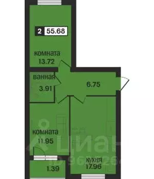 2-к кв. Владимирская область, Муром ул. 1-я Новослободская (55.68 м) - Фото 0