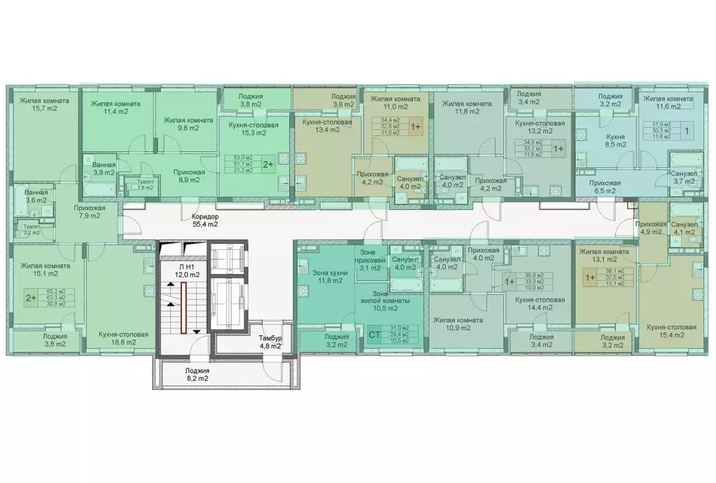 1-к кв. Нижегородская область, Нижний Новгород Кузнечиха Город жилой ... - Фото 2