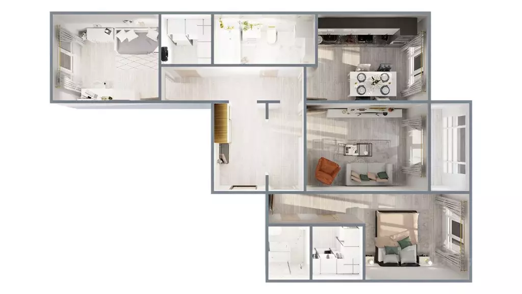 3-к кв. Новосибирская область, Новосибирск Самоцветы жилой комплекс ... - Фото 2