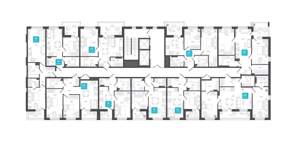 2-комнатная квартира: Дербыши, жилой комплекс Дабл-Дабл (58.15 м) - Фото 2