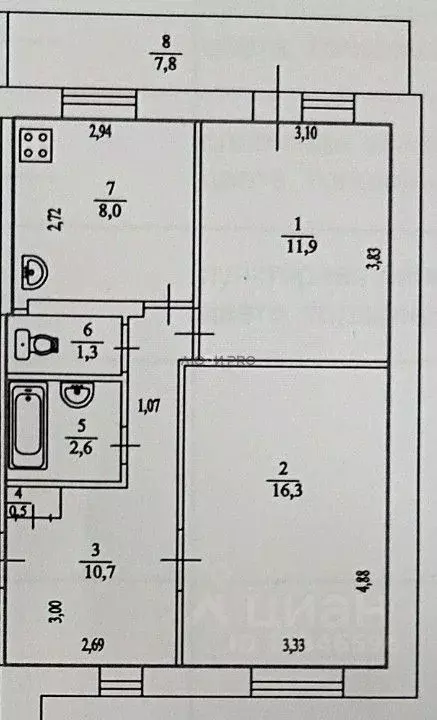 2-к кв. Башкортостан, Уфа ул. Георгия Мушникова, 10 (51.3 м) - Фото 2