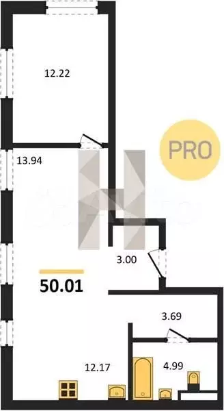 1-к. квартира, 50 м, 20/24 эт. - Фото 0